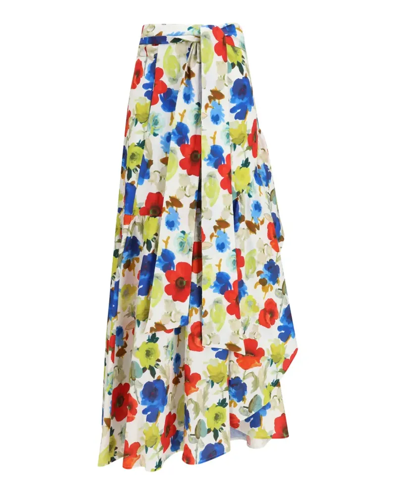 Sara Roka Marzia ruffled floral-print skirt - Weiß Weiß