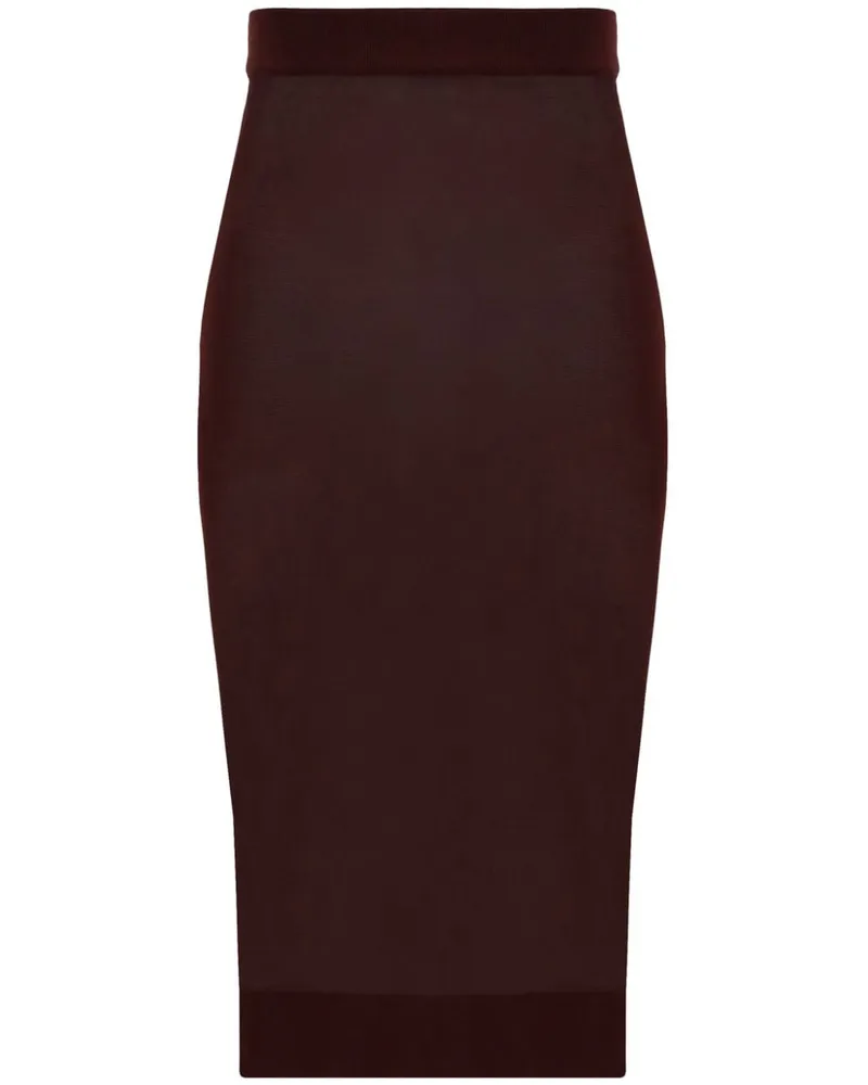 Saint Laurent Gestrickter Bleistiftrock - Rot Rot