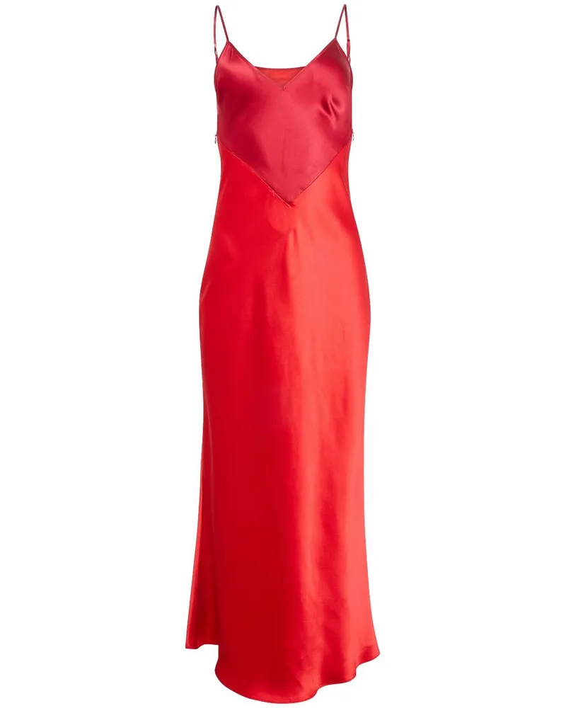 Fleur Du Mal Camisole-Kleid aus Seidensatin - Rot Rot