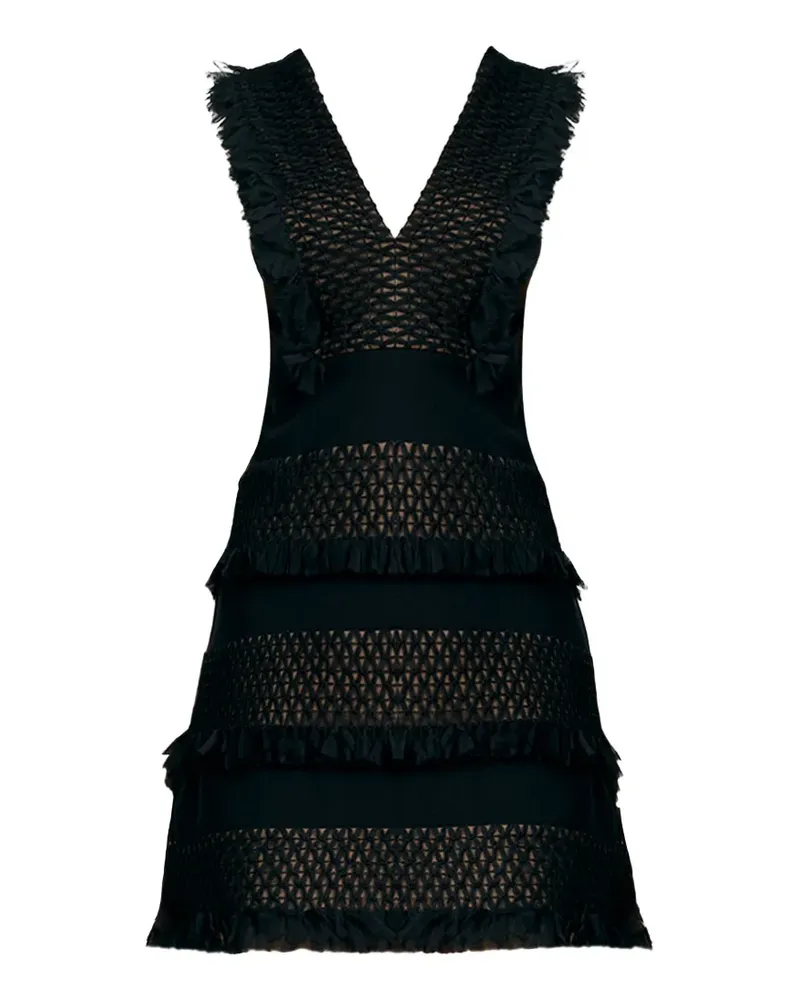 Tadashi Shoji Axl fringe mini dress - Schwarz Schwarz