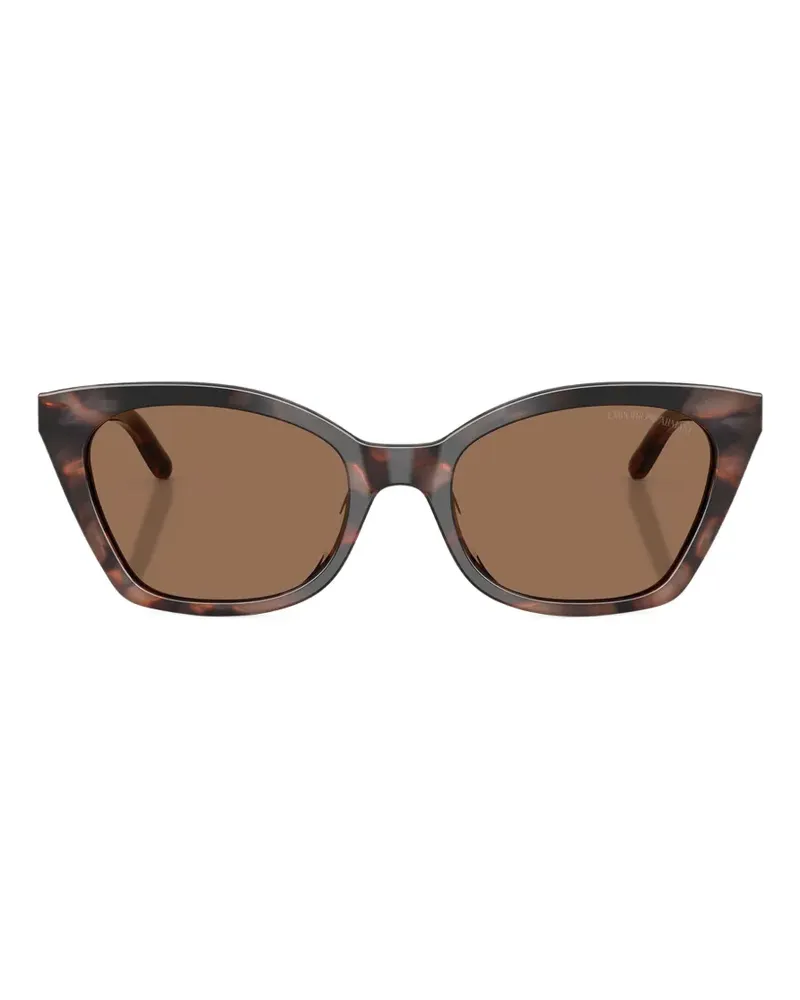 Emporio Armani tortoiseshell-effect cat-eye sunglasses - Braun Braun