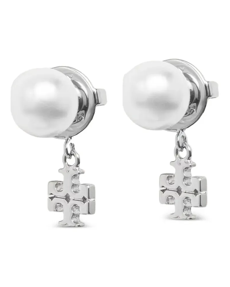 Tory Burch Double T Ohrringe mit Glasperlen - Silber Silber