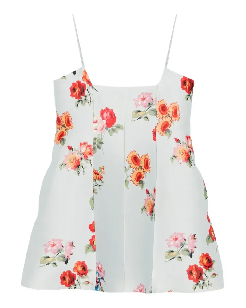 Brandon Maxwell floral-print mini dress - Blau Blau