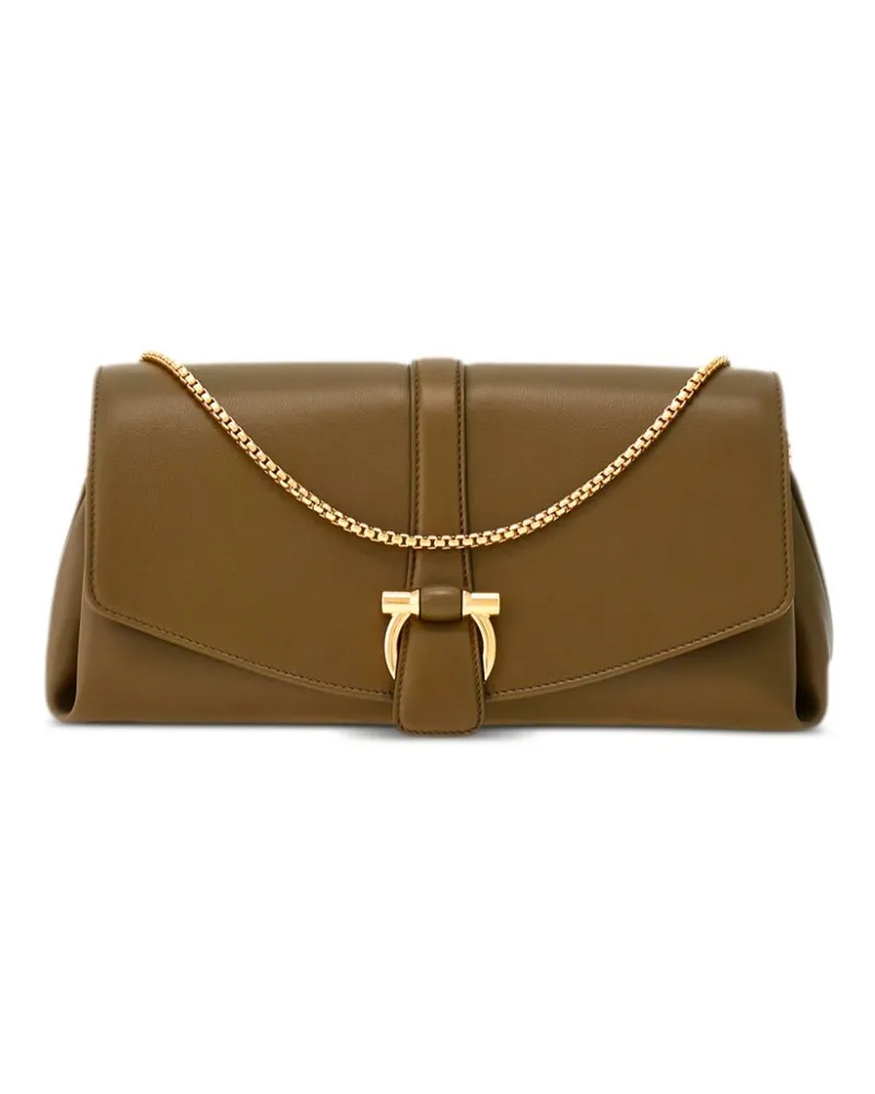 Ferragamo Mittelgroße Schultertasche mit Klappe - Grün Grün