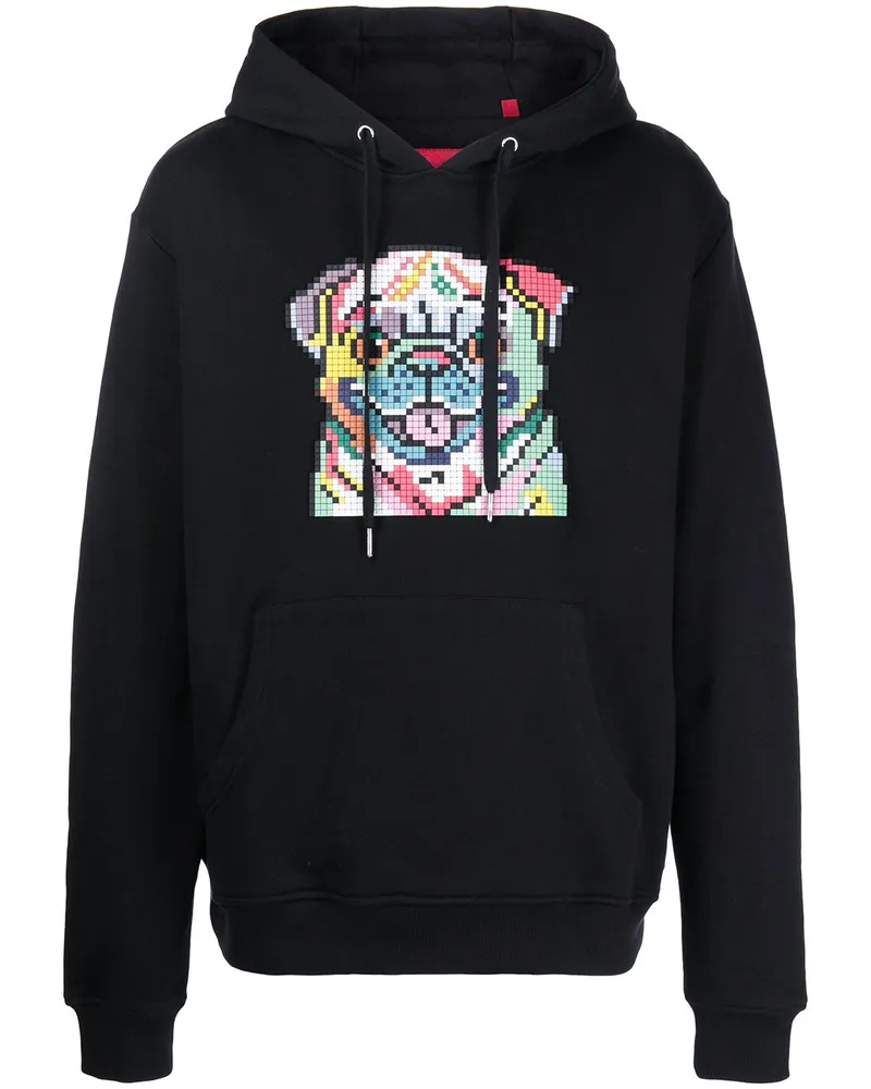 Mostly Heard Rarely Seen Rainbow Pug Hoodie - Schwarz Schwarz