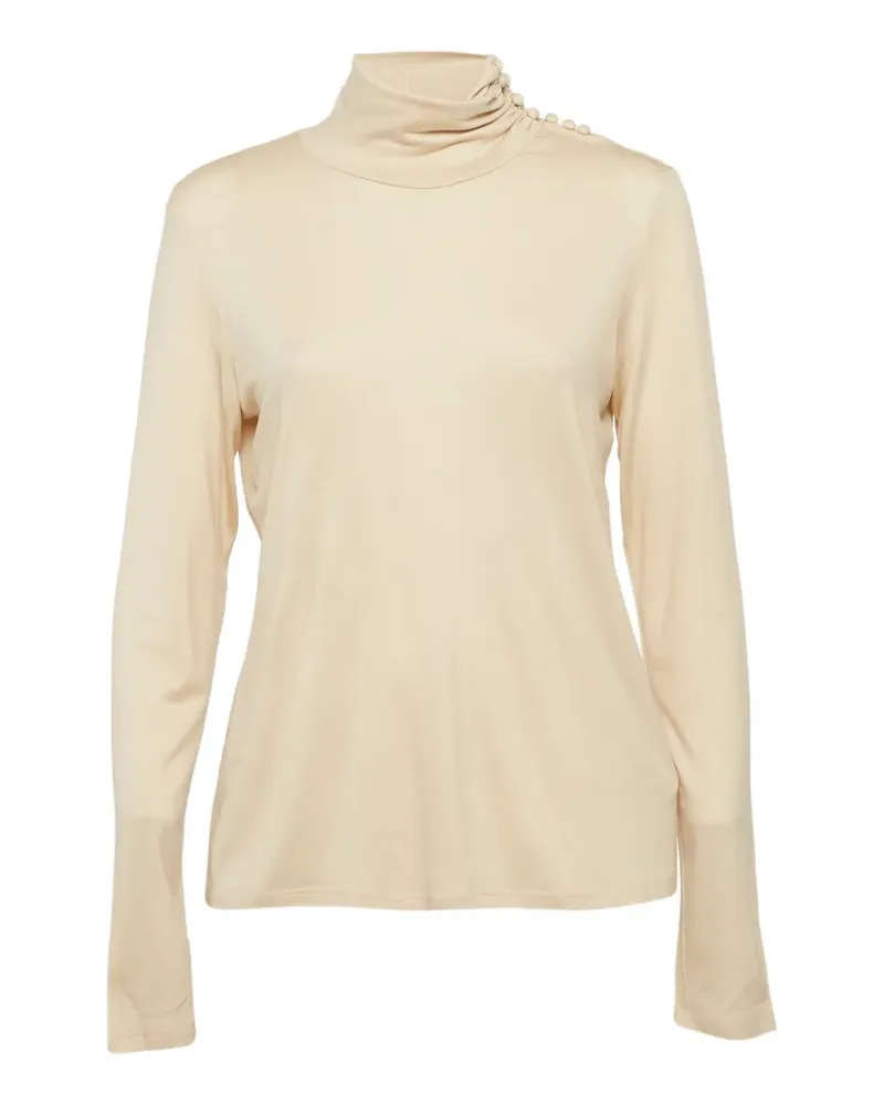 Max Mara Rollkragenoberteil mit Knopfdetail - Nude Nude