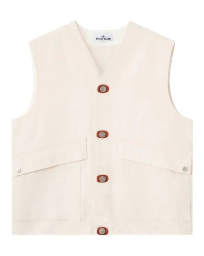 Stone Island button-up cargo gilet - Nude Nude