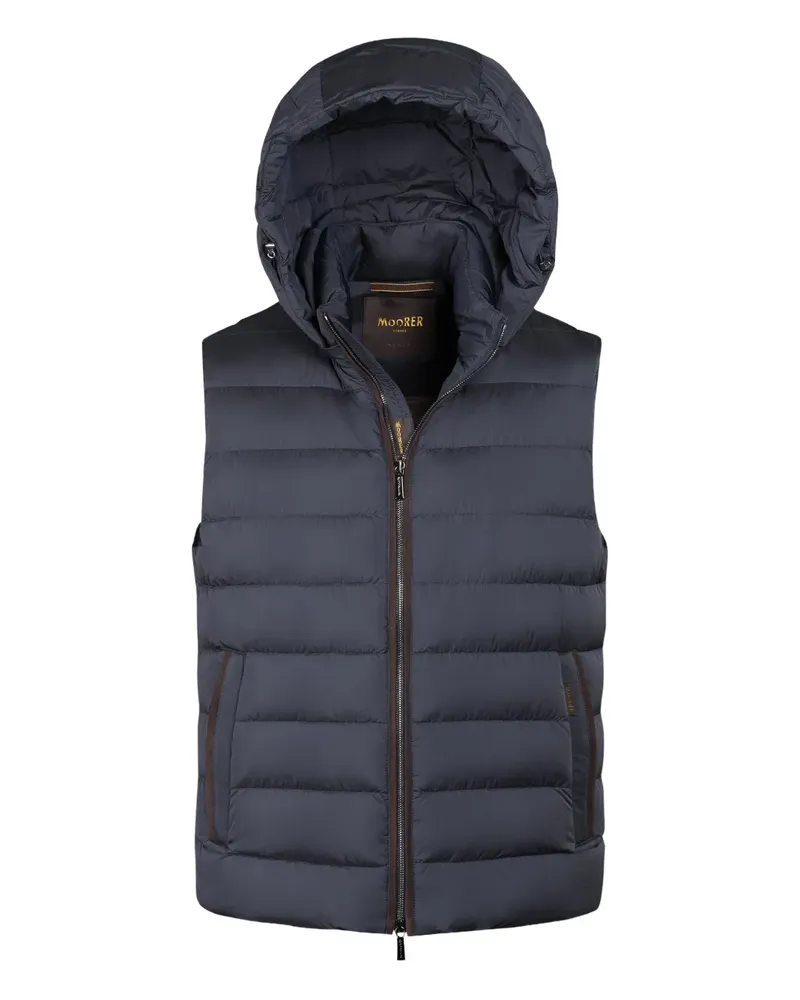 MOORER FEBO-S3C hooded zip vest - Blau Blau
