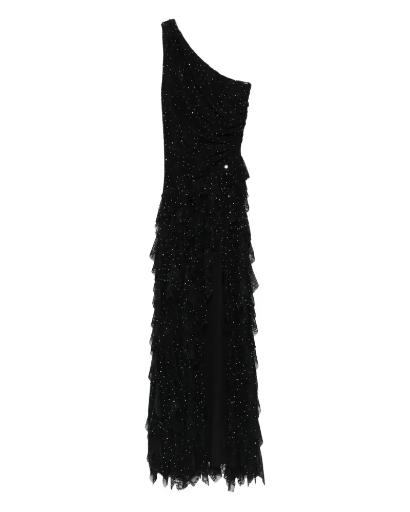 NISSA Asymmetrisches Abendkleid mit Verzierung - Schwarz Schwarz