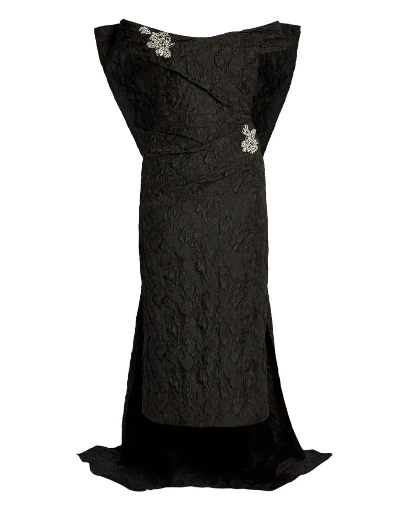 Erdem Schulterfreies Midikleid - Schwarz Schwarz