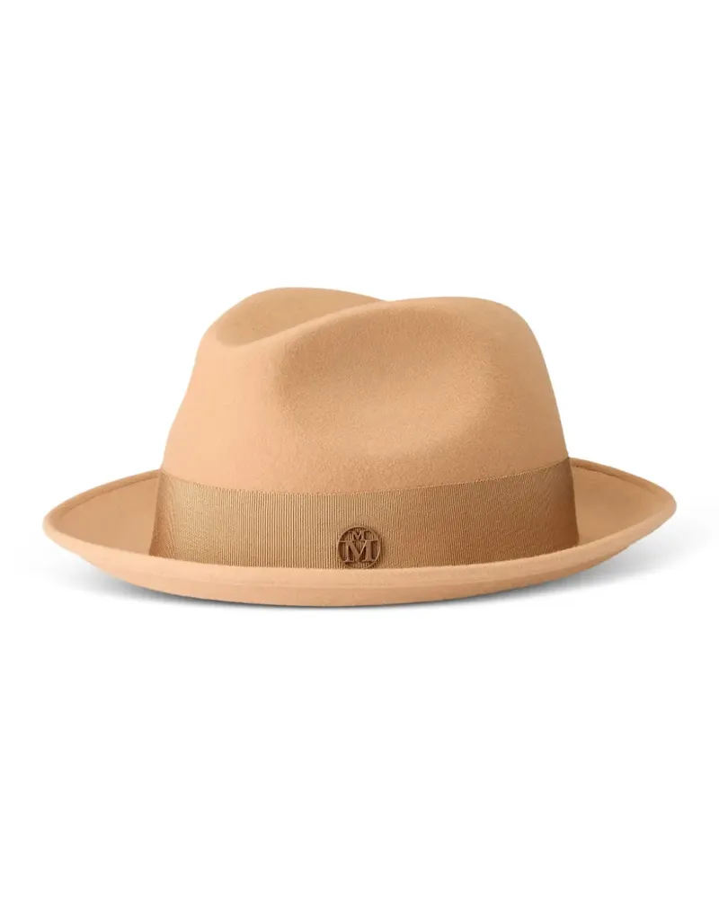 Maison Michel Ygor Fedora mit Ripsbandbesatz - Nude Nude
