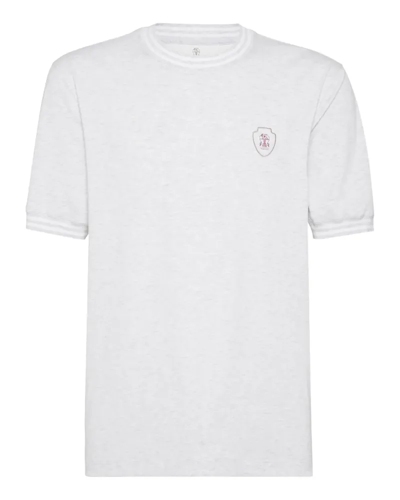 Brunello Cucinelli T-Shirt mit Logo-Stickerei - Grau Grau