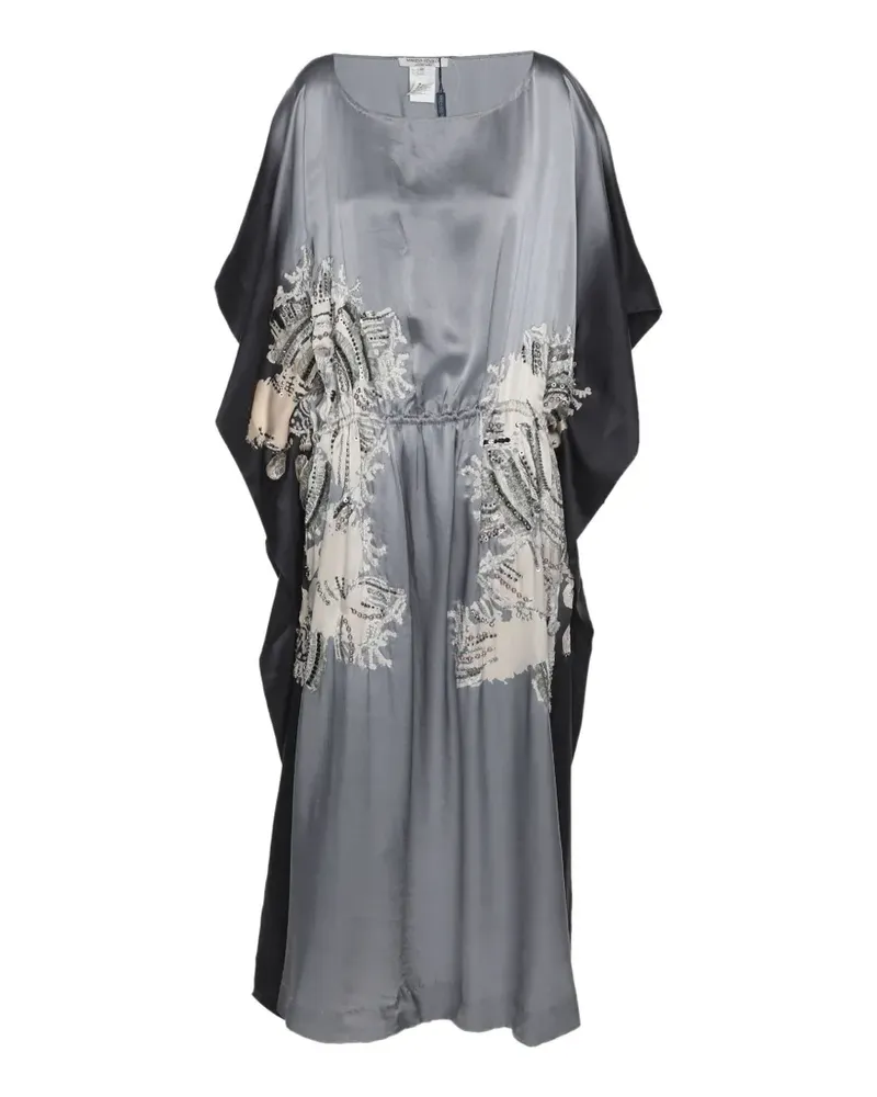 Marina Rinaldi Ärmelloses Midikleid aus Satin - Grau Grau