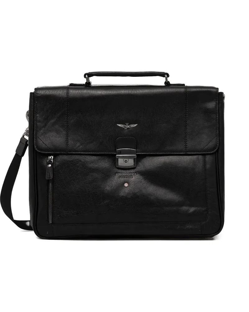 Aeronautica Militare buckle-fastening briefcase - Schwarz Schwarz