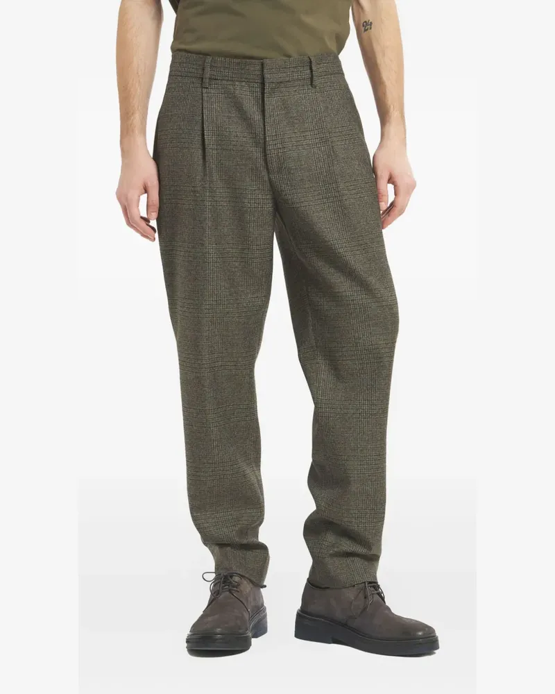 BARENA Karierte Hose mit Bundfalten - Grau Grau