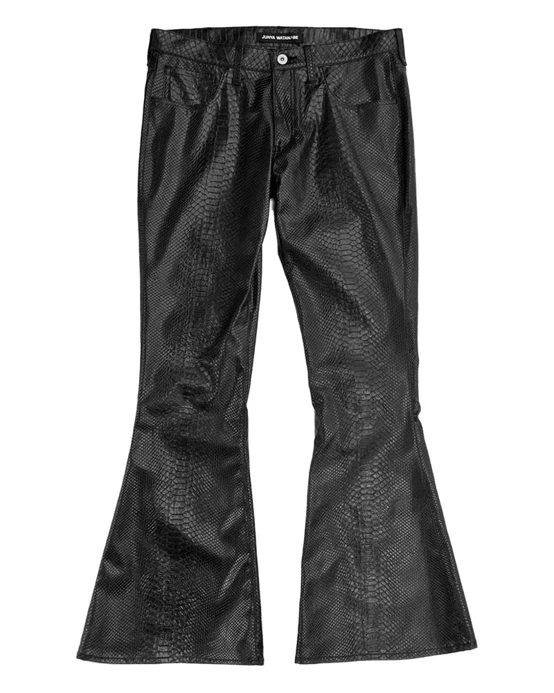 Junya Watanabe Hose mit Schlangenleder-Effekt - Schwarz Schwarz