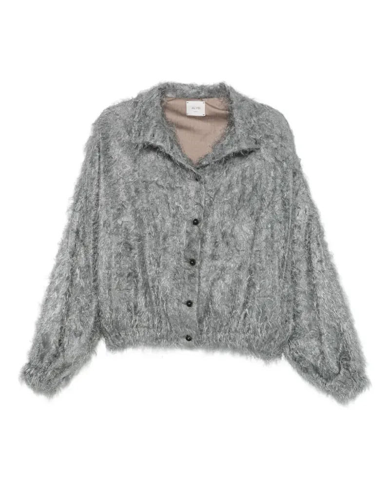 ALYSI Strukturierte Jacke mit Knopfleiste - Grau Grau