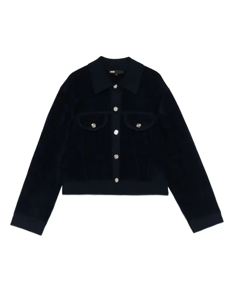 Maje Cropped-Samtjacke - Blau Blau