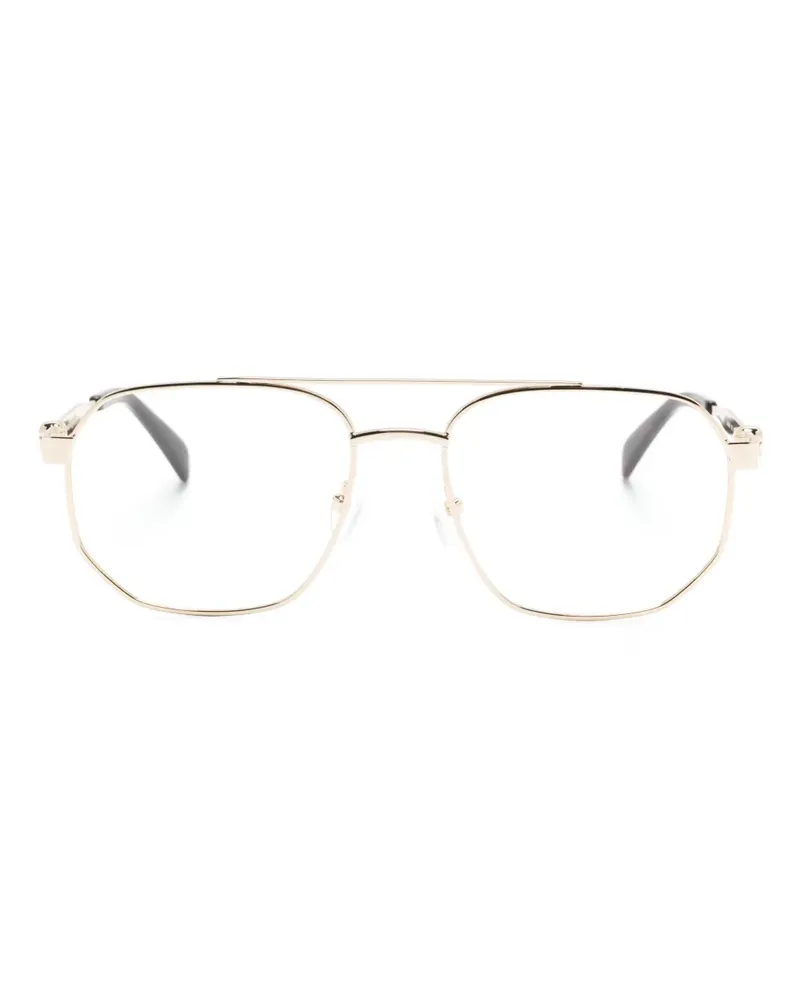 Alexander McQueen Pilotenbrille mit Logo-Gravur - Gold Gold