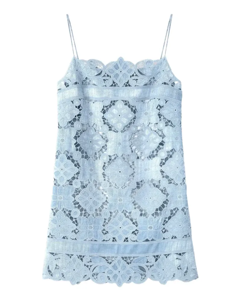 Ermanno Scervino lace-embroidered cut-out mini dress - Blau Blau