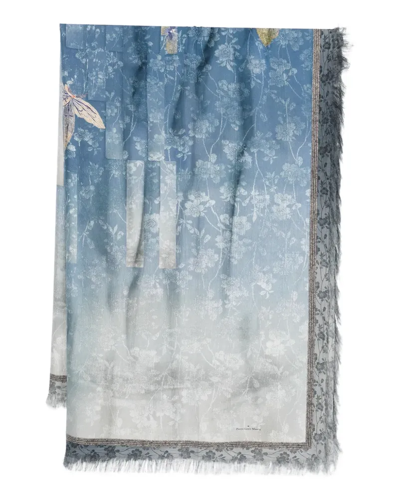 Pierre-Louis Mascia Aloeuw fring-edge silk scarf - Blau Blau