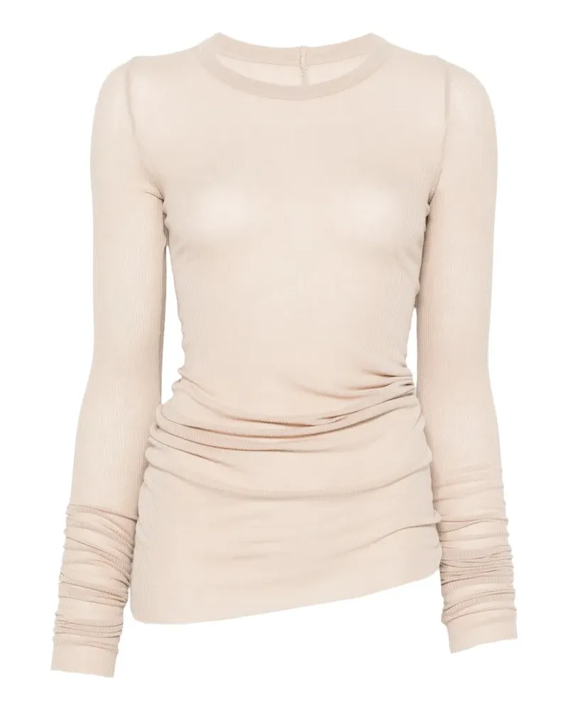 Rick Owens Langarmshirt aus geripptem Strick - Nude Nude