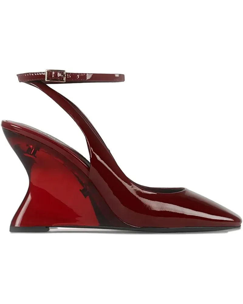 Jeffrey Campbell 95mm ankle-strap square-toe wedge sandals - Rot Rot