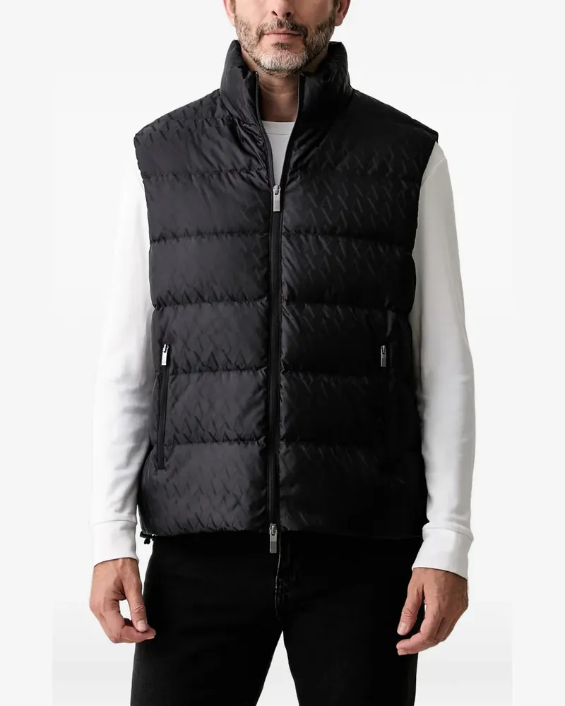Armani Exchange monogram-print quilted gilet - Blau Blau
