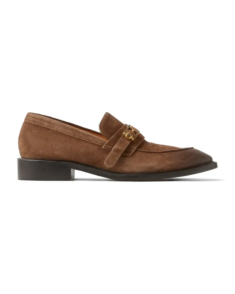 Versace Slipper Primo aus Wildleder - Braun Braun