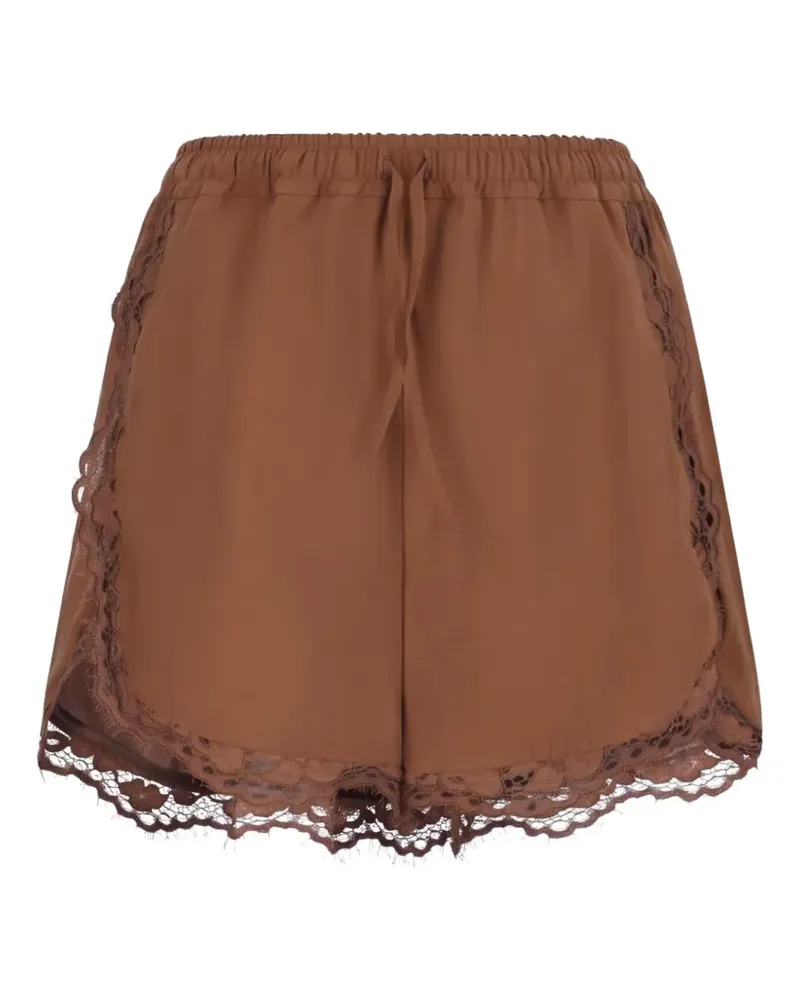 Federica Tosi Shorts mit Spitzenborten - Braun Braun