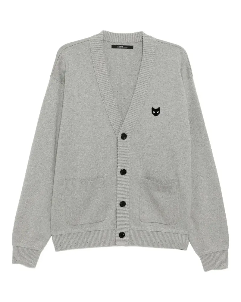 SONGZIO Cardigan mit Katzenstickerei - Grau Grau