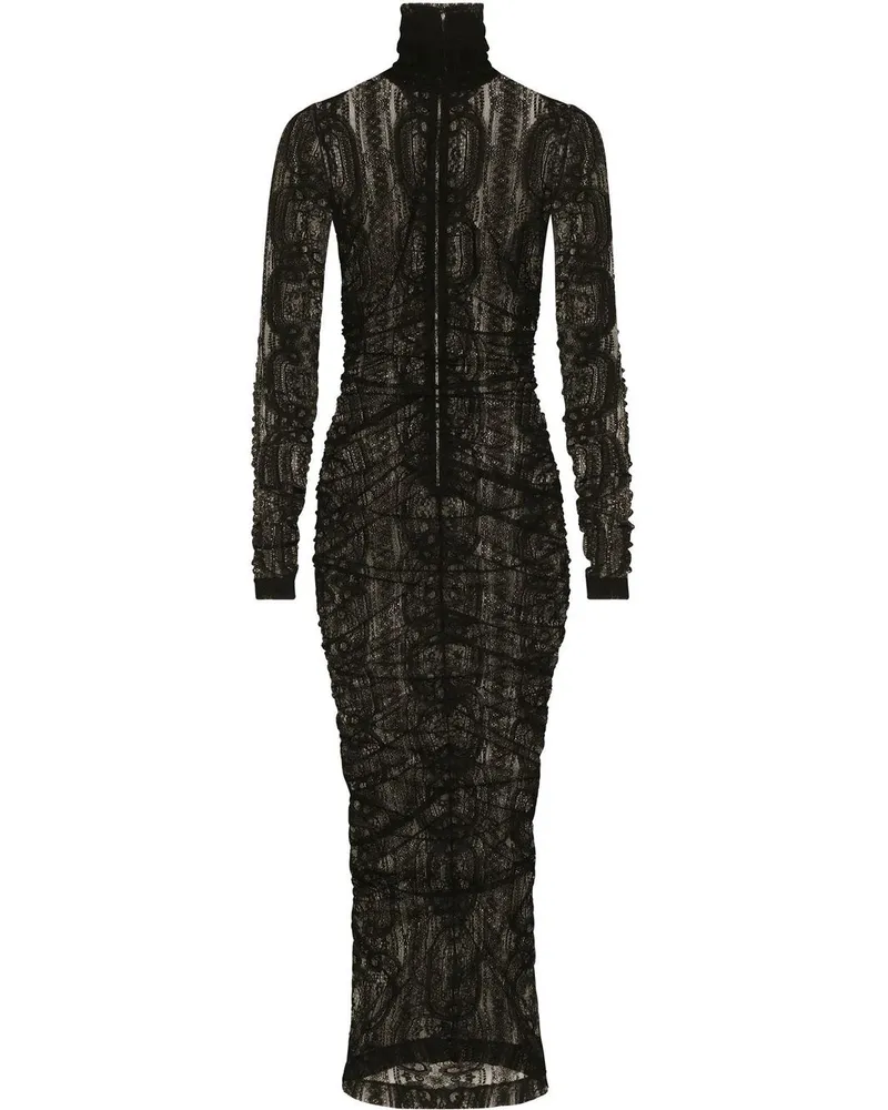 Dolce & Gabbana Semi-transparentes Spitzenkleid - Schwarz Schwarz
