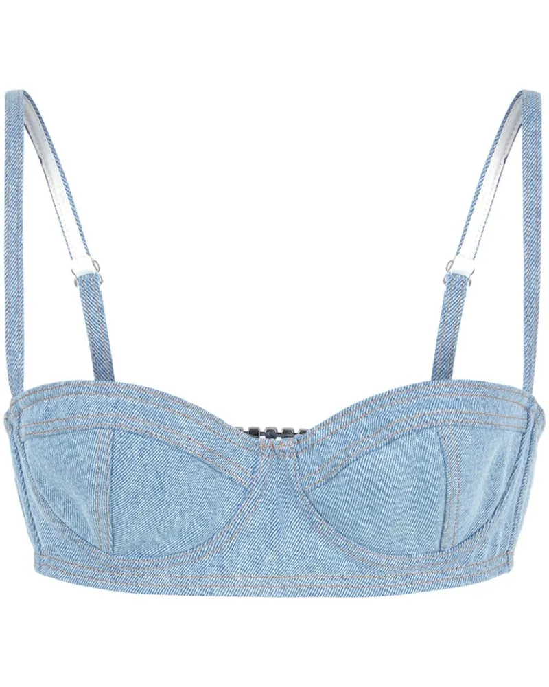 GCDS Jeans-Bustier mit Logo-Verzierung - Blau Blau