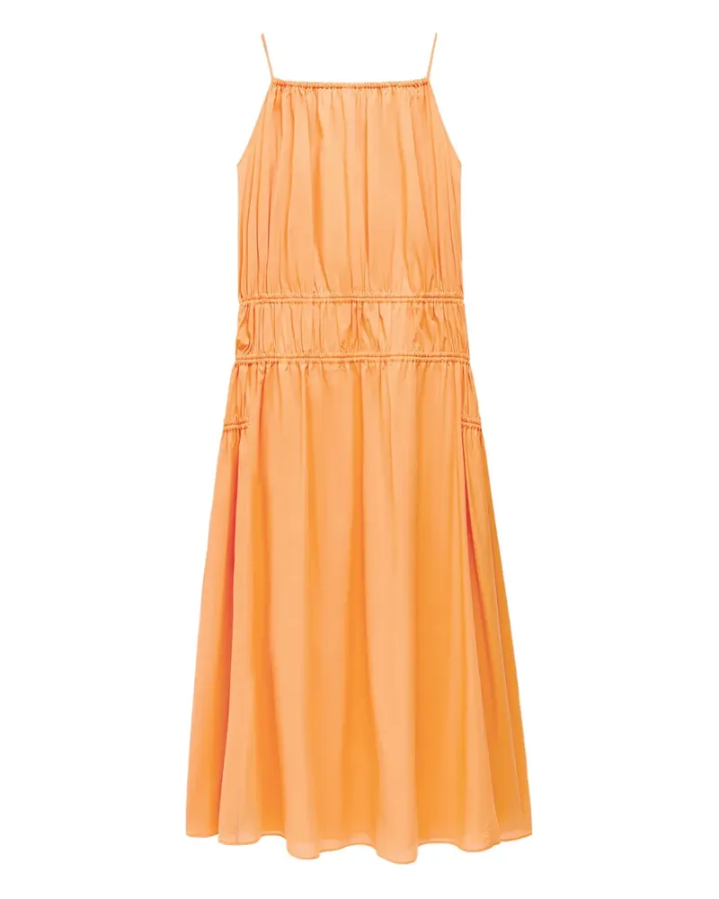 Another Tomorrow Gerafftes Kleid mit U-Rückenausschnitt - Orange Orange