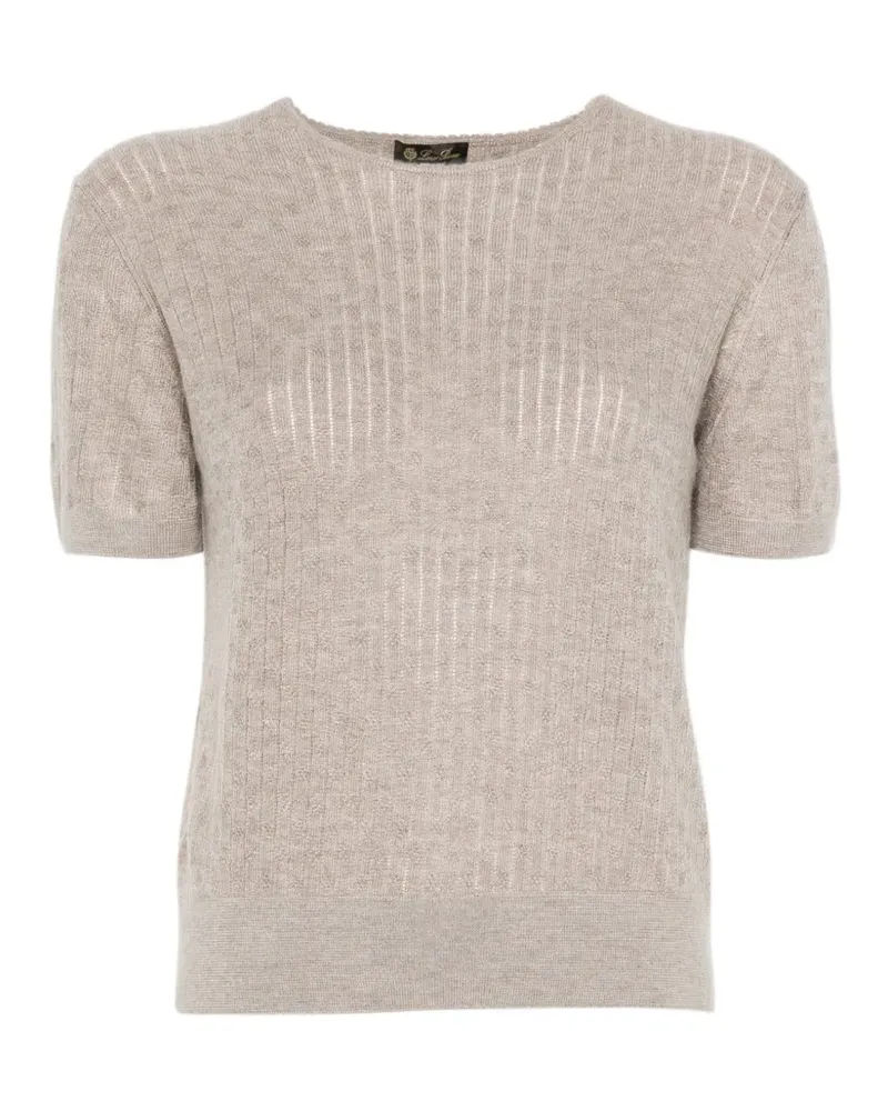 Loro Piana Maple T-Shirt mit Rundhalsausschnitt - Nude Nude