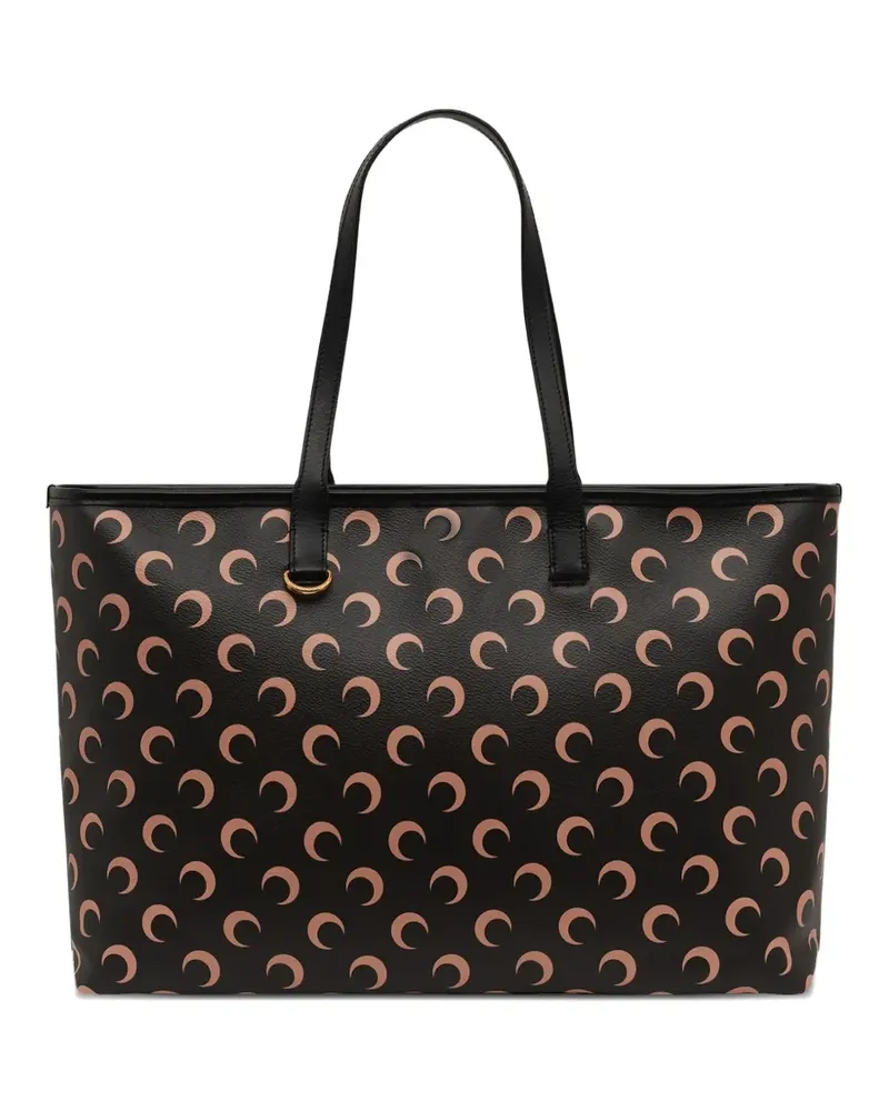 Marine Serre Moon Tote Bag aus Canvas - Schwarz Schwarz