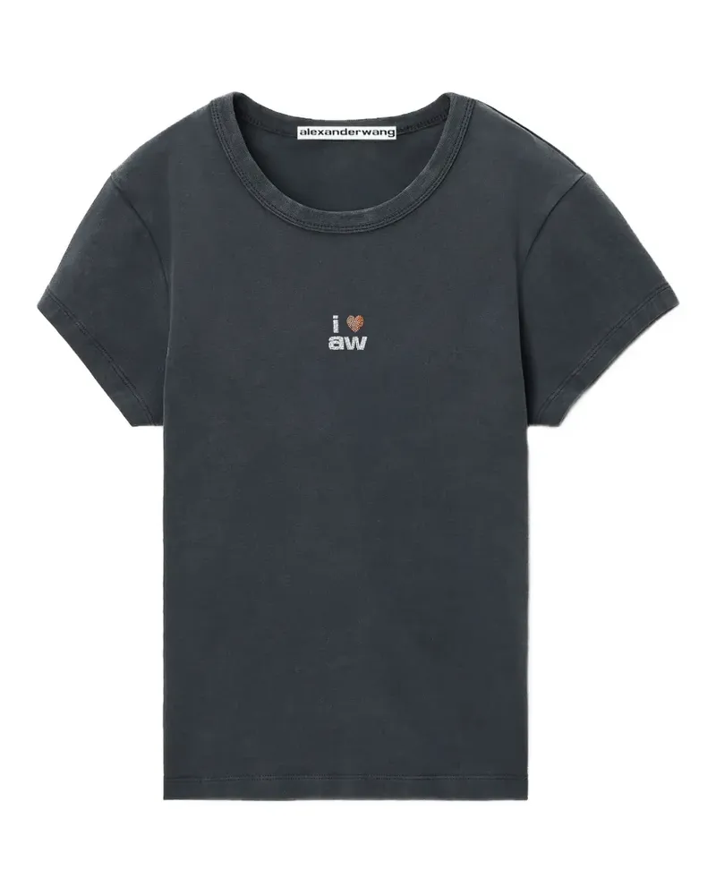 Alexander Wang Schmales T-Shirt mit grafischem Print - Grau Grau