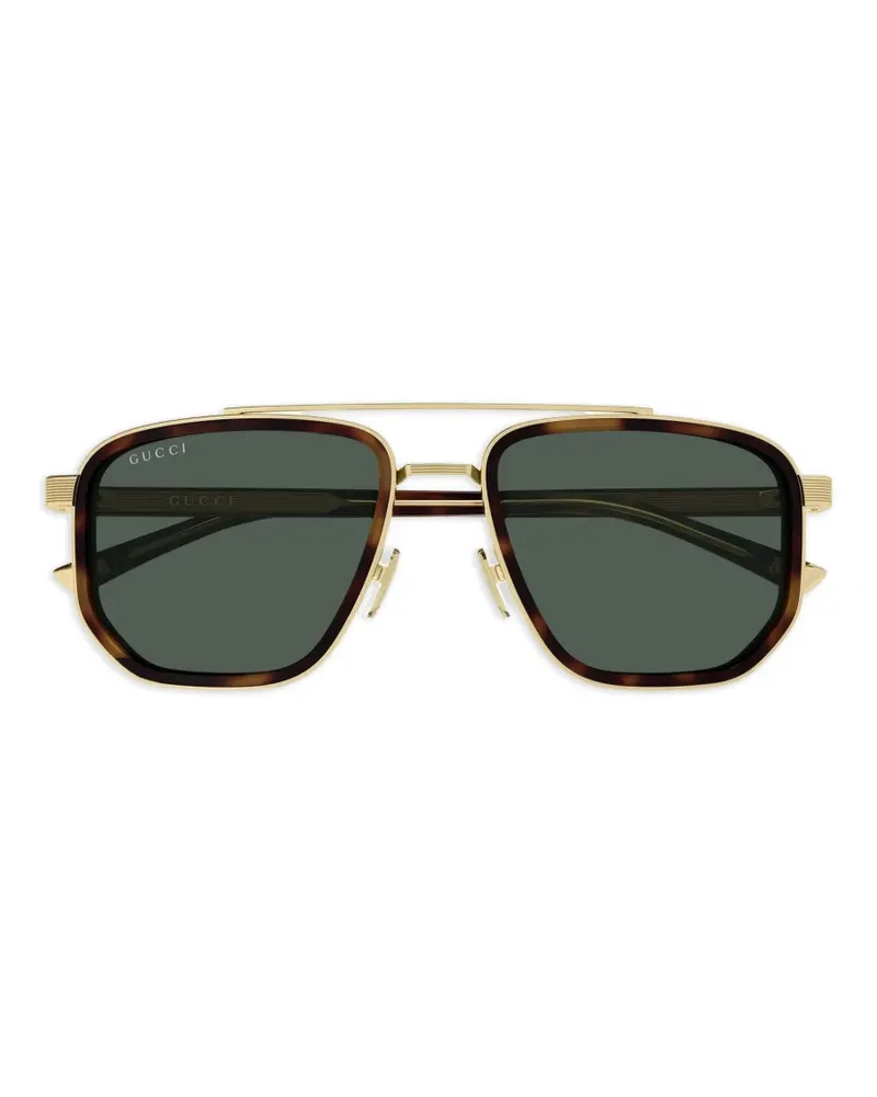 Gucci geometric-frame double-bridge sunglasses - Braun Braun