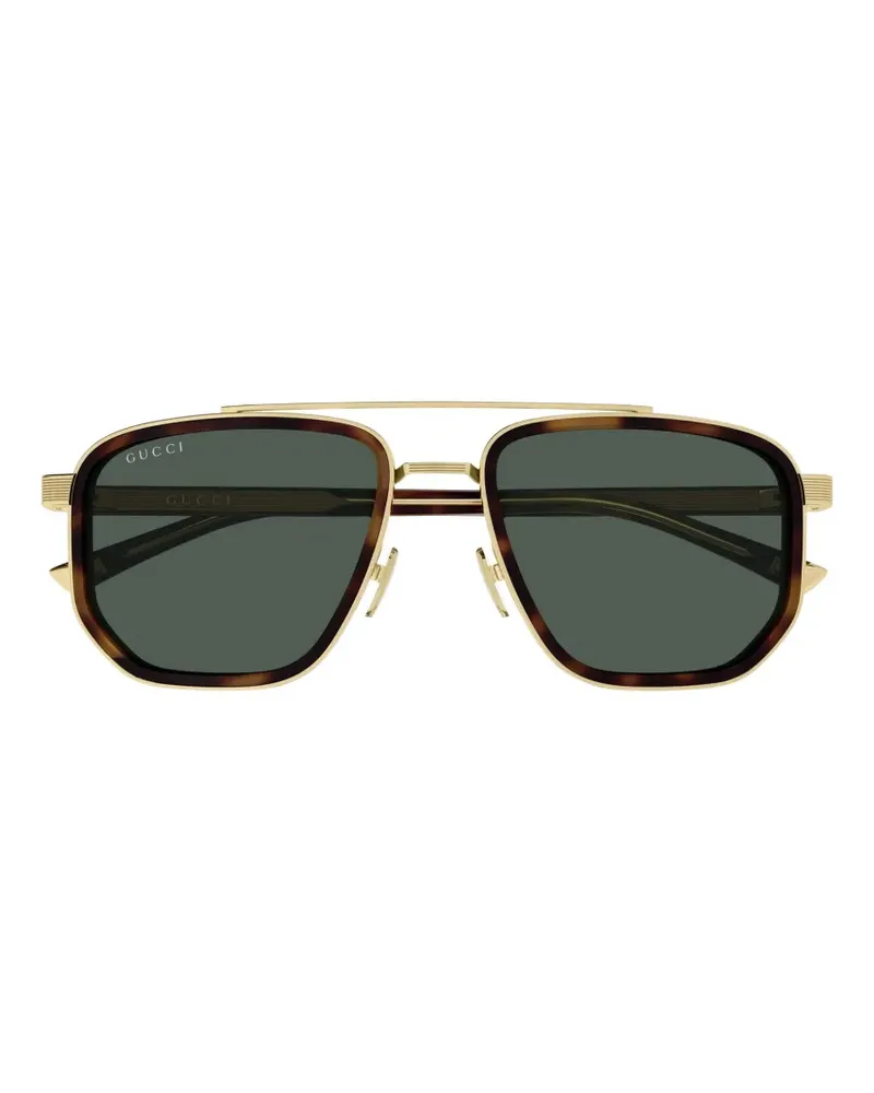 Gucci geometric-frame double-bridge sunglasses - Braun Braun