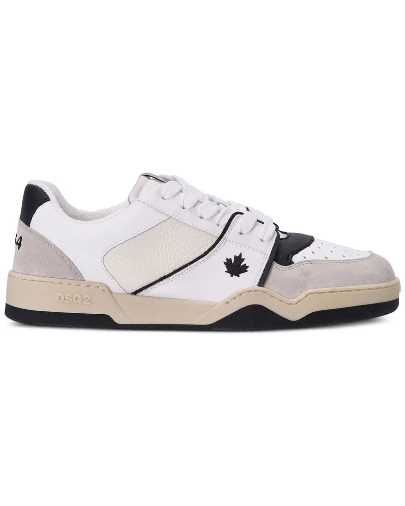 Dsquared2 Spiker Sneakers mit Blattstickerei - Weiß Weiß