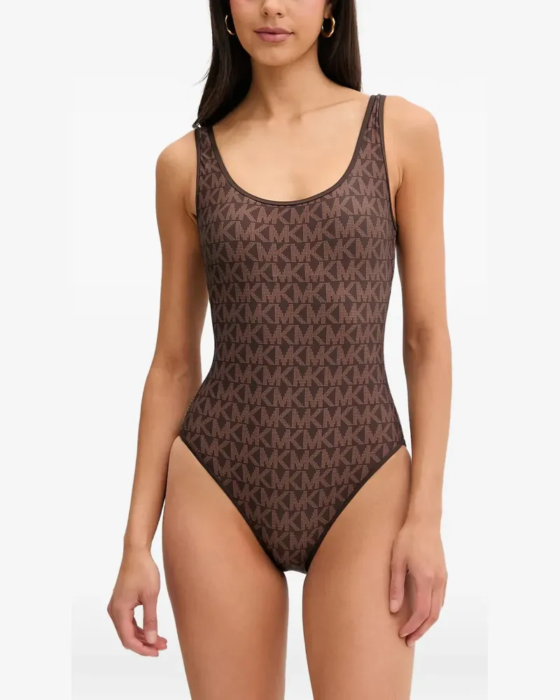 Michael Kors reversible logo scoopneck swimsuit - Braun Braun