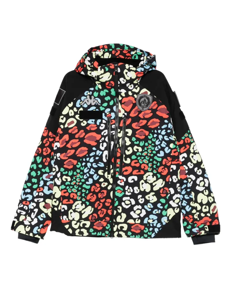 Kappa 602CG Premium Skijacke mit Leoparden-Print - Schwarz Schwarz