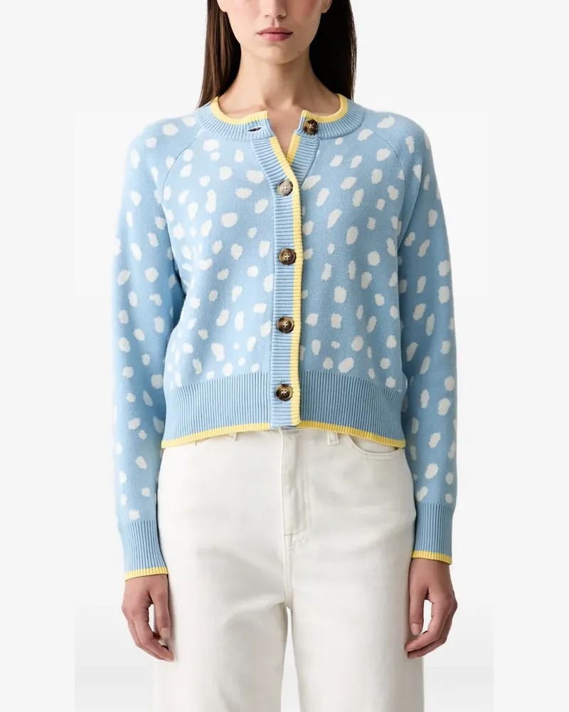 Never Fully Dressed Geknöpfter Cardigan mit Polka Dots - Blau Blau