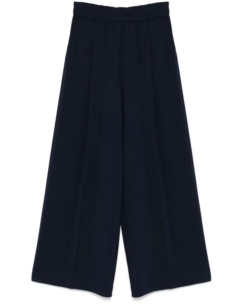Patrizia Pepe Wide-Leg-Hose mit Bundfalten - Blau Blau