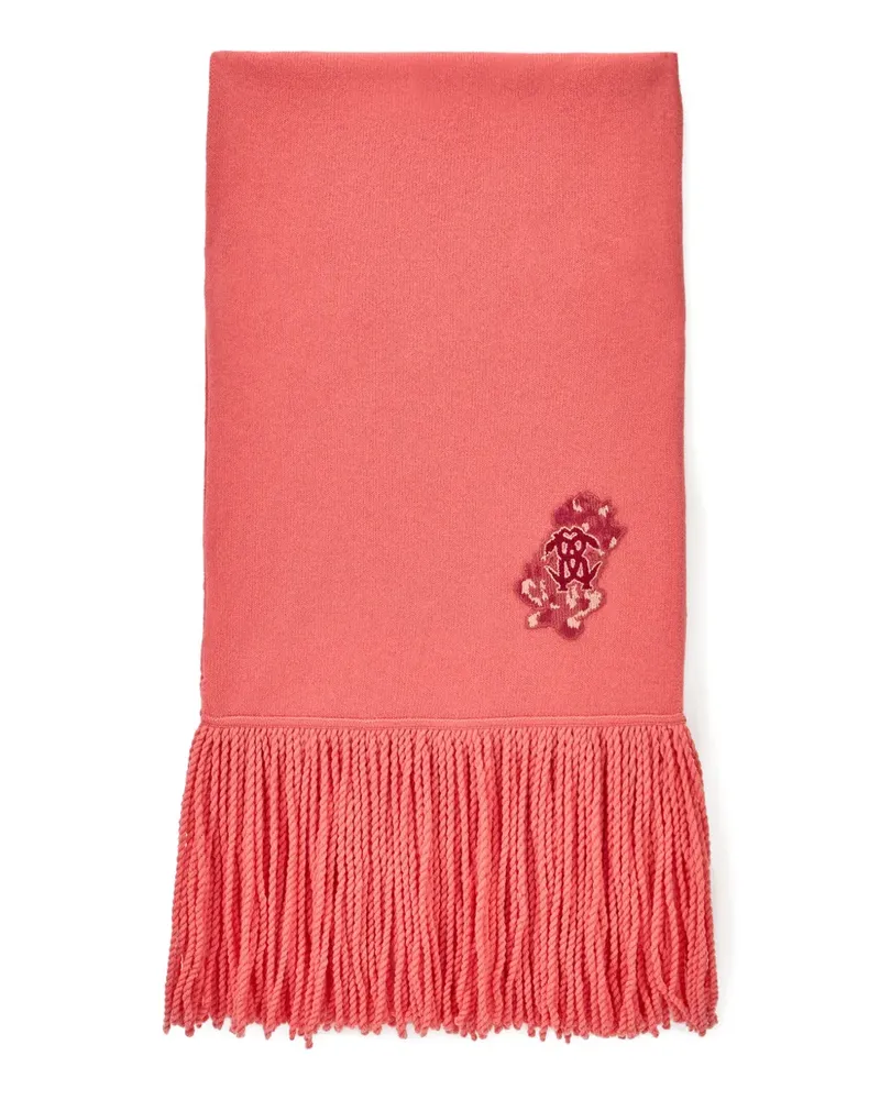 Roberto Cavalli fringed logo scarf - Rosa Rosa