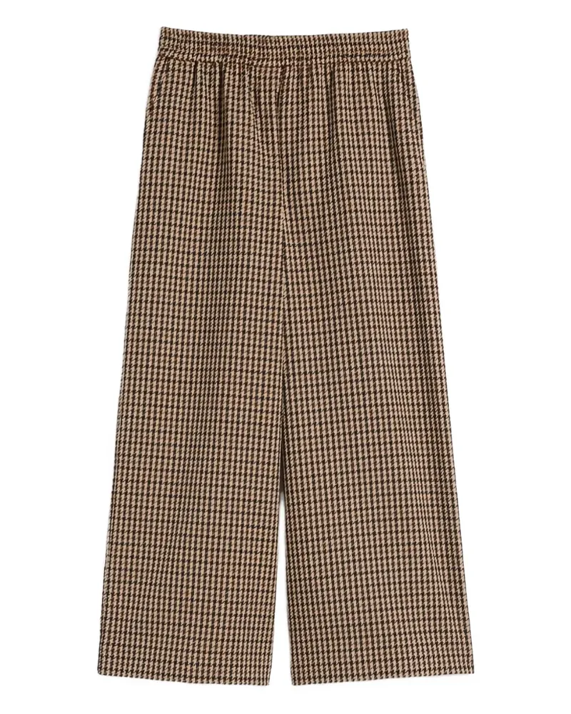 Max Mara Hose mit Hahnentrittmuster - Nude Nude