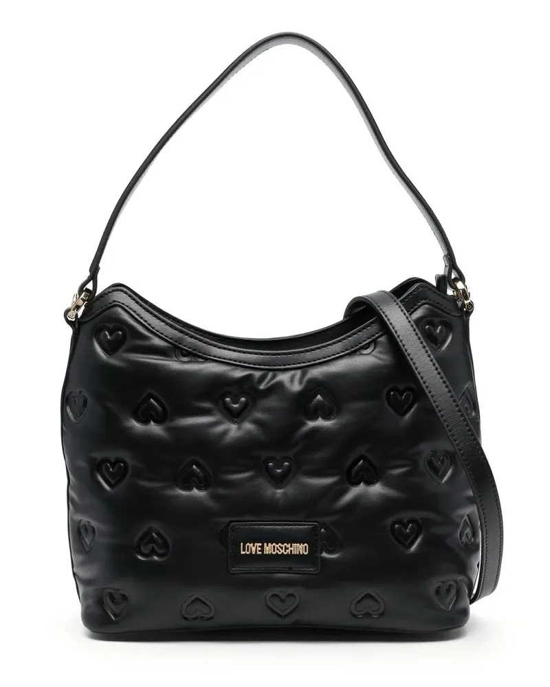 Moschino Schultertasche mit Herzmotiv - Schwarz Schwarz