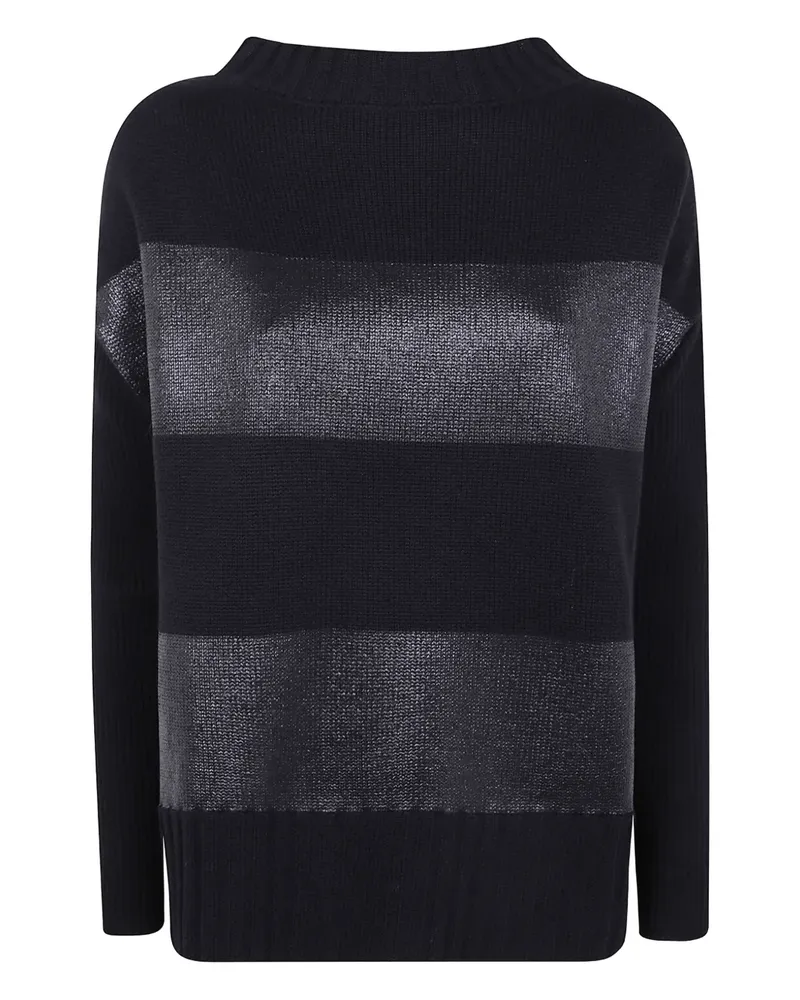 Pier Antonio Gaspari Gestreifter Pullover im Metallic-Look - Schwarz Schwarz