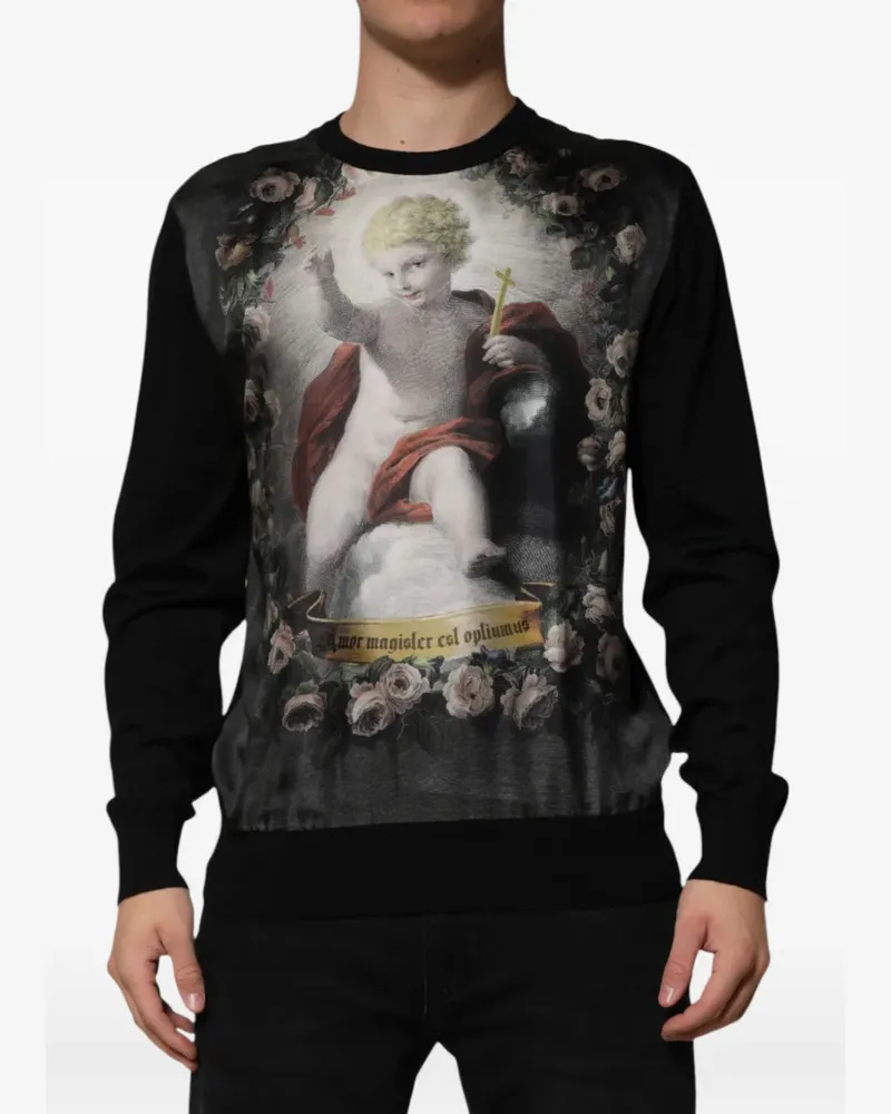Dolce & Gabbana graphic-print sweater - Schwarz Schwarz