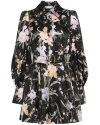 Zimmermann Minikleid mit Blumen-Print Schwarz